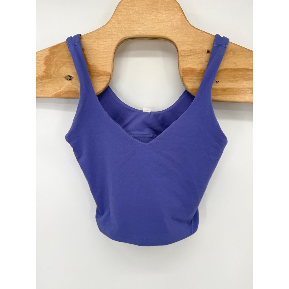 Lululemon Tank Top Womens 4 Purple Align Nulu Cropped V-Neck Yoga Bra 6086